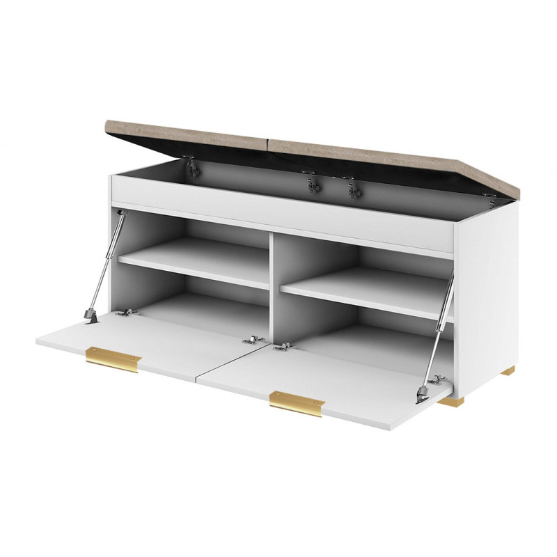 Zestaw mebli do przedpokoju Fala 3 P8 biały/beżowy/uchwyty złote