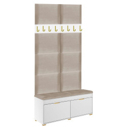 Zestaw mebli do przedpokoju Fala 3 P8 biały/beżowy/uchwyty złote