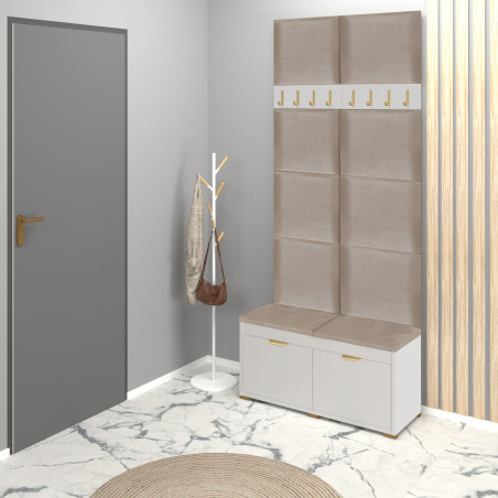 Zestaw mebli do przedpokoju Fala 3 P8 kaszmir/beżowy/uchwyty złote