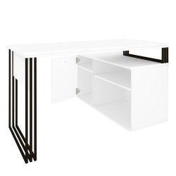 Biurko kosmetyczne narożne Klara N1 1D biały/czarny