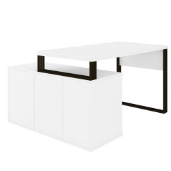 Biurko kosmetyczne narożne Klara N1 1D biały/czarny