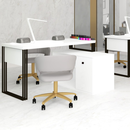 Biurko kosmetyczne narożne Klara N1 1D biały/czarny