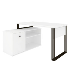 Biurko kosmetyczne narożne Klara N1 1D biały/czarny