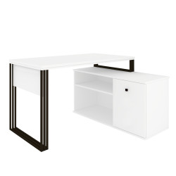 Biurko kosmetyczne narożne Klara N1 1D biały/czarny
