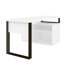 Biurko kosmetyczne narożne Klara N1 1D biały/czarny