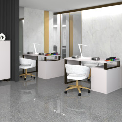 Biurko kosmetyczne narożne Klara N1 1D kaszmir/czarny