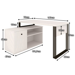 Biurko kosmetyczne narożne Klara N1 1D kaszmir/czarny
