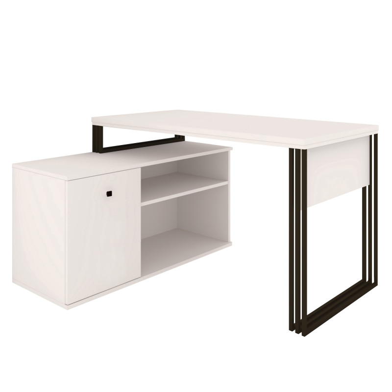 Biurko kosmetyczne narożne Klara N1 1D kaszmir/czarny