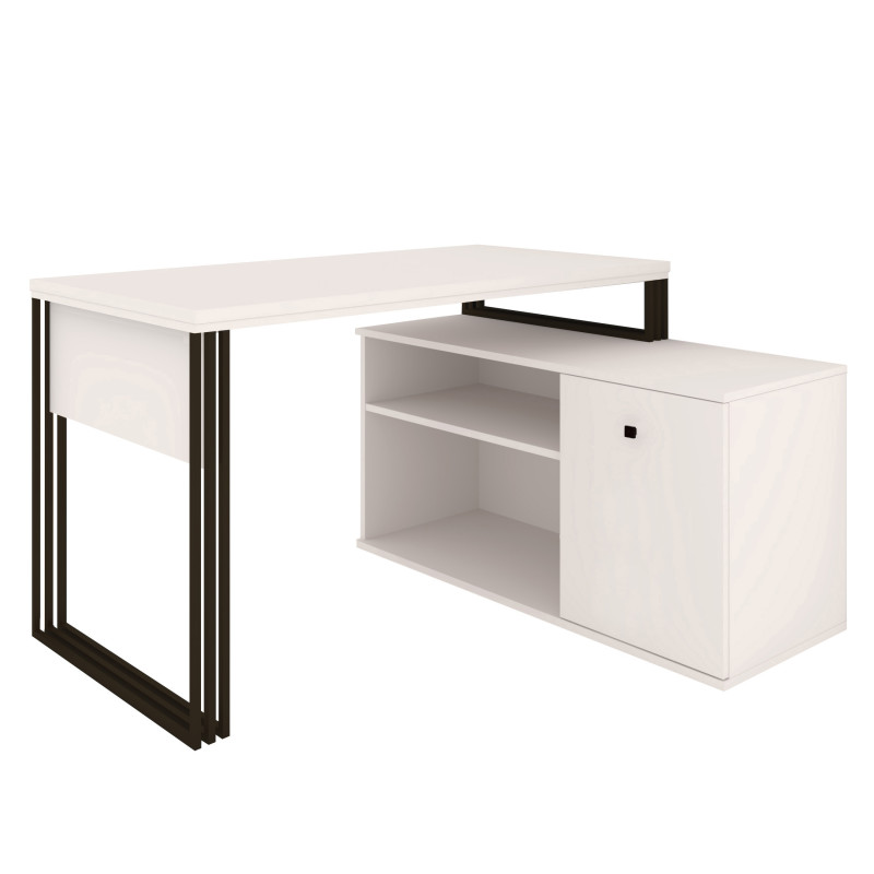 Biurko kosmetyczne narożne Klara N1 1D kaszmir/czarny