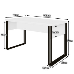 Stół kosmetyczny Klara biały/czarny