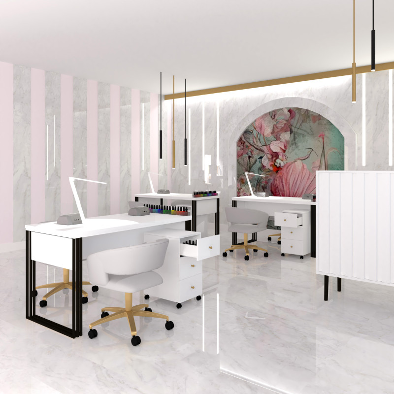 Stół kosmetyczny Klara biały/czarny