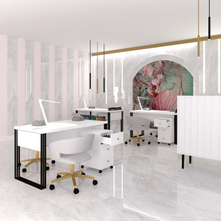 Stół kosmetyczny Klara biały/czarny