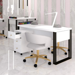 Stół kosmetyczny Klara biały/czarny