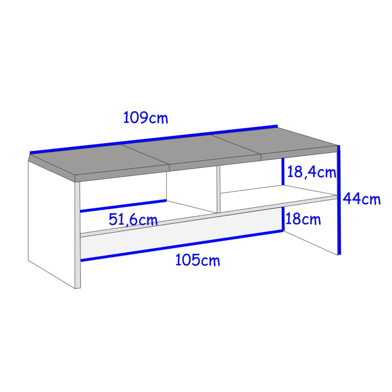 Szafka ławka na buty z siedziskiem FALA 4 biały/beżowy