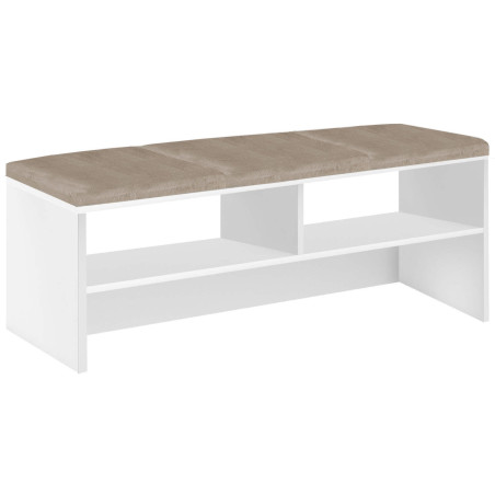 Szafka ławka na buty z siedziskiem FALA 4 biały/beżowy