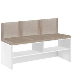 Szafka ławka na buty z siedziskiem FALA 4 biały/beżowy