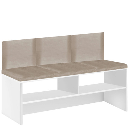 Szafka ławka na buty z siedziskiem FALA 4 biały/beżowy