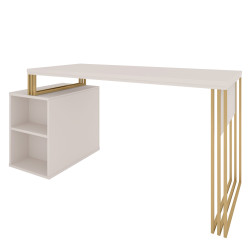 Biurko kosmetyczne Klara 3S kaszmir/złoty PREMIUM