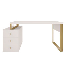 Biurko kosmetyczne Klara 3S kaszmir/złoty PREMIUM