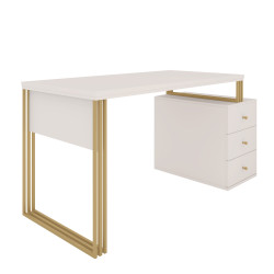 Biurko kosmetyczne Klara 3S kaszmir/złoty PREMIUM