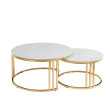 Stolik kawowy 2w1 L23-FX (80+60) stelaż złoty/biały marmur