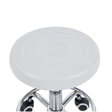 Taboret kosmetyczny na kółkach KLARA TB1-FX biały