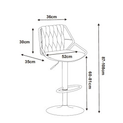 Krzesło wysokie hoker KLARA H5-FX złoty/szary velvet