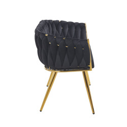 Sofa KLARA SF2-FX (G) złoty/czarny velvet