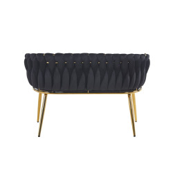 Sofa KLARA SF2-FX (G) złoty/czarny velvet