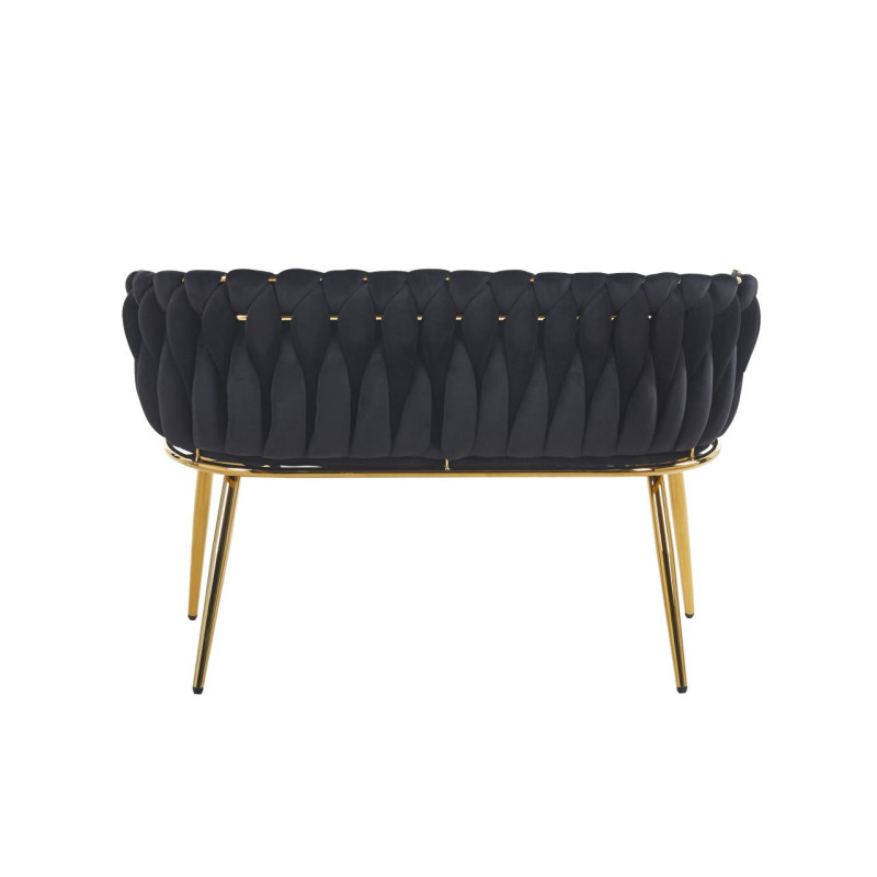 Sofa KLARA SF2-FX (G) złoty/czarny velvet