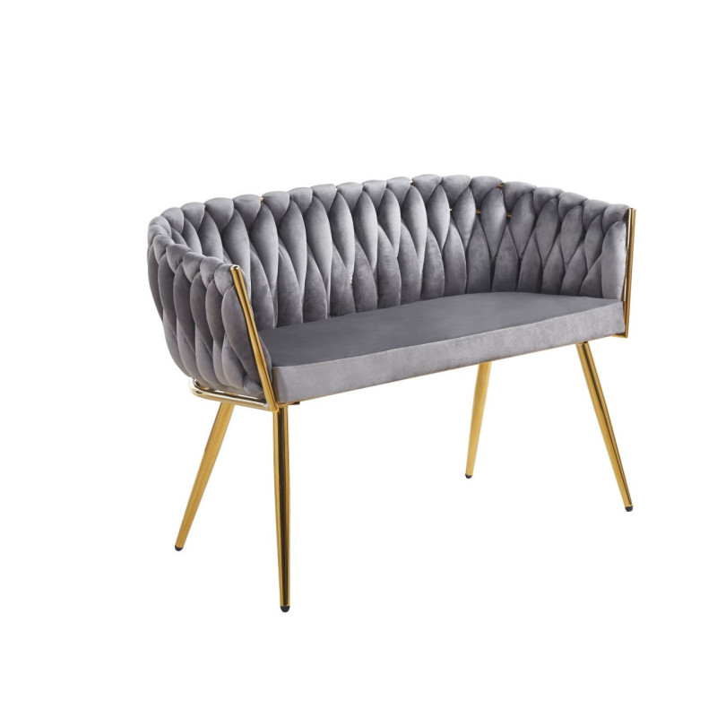 Sofa KLARA SF2-FX (G) złoty/czarny velvet