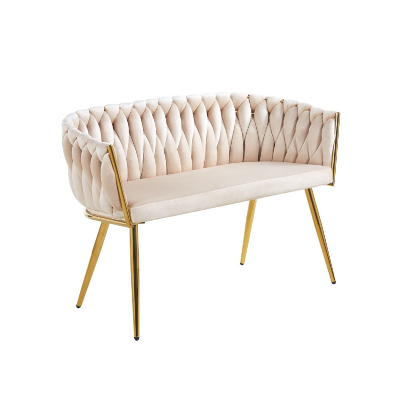 Sofa KLARA SF2-FX (G) złoty/beżowy velvet