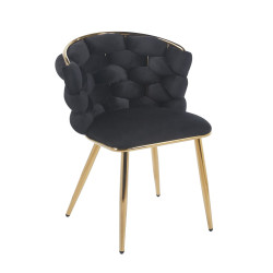 Krzesło KLARA K47-FX (G) złoty/czarny velvet