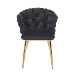 Krzesło KLARA K47-FX (G) złoty/czarny velvet