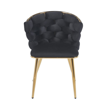 Krzesło KLARA K47-FX (G) złoty/czarny velvet
