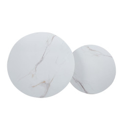 Stolik kawowy 2w1 L9-FX(D) 80+60 stelaż czarny/biały marmur