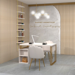 Biurko kosmetyczne Klara 3S kaszmir/złoty PREMIUM