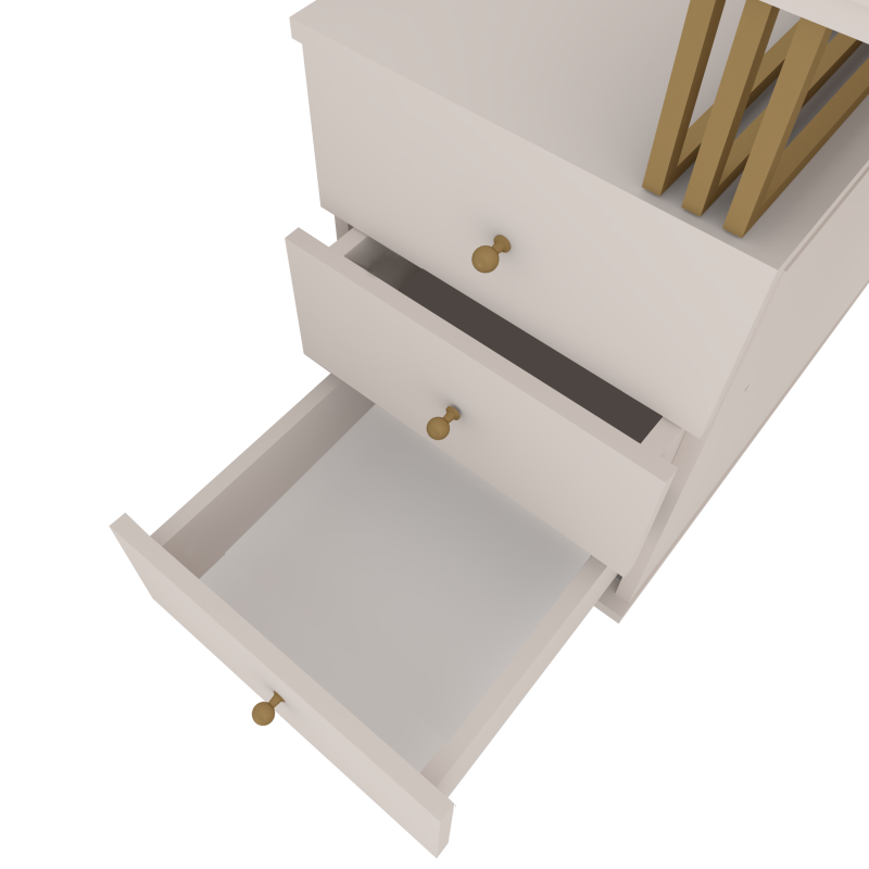 Biurko kosmetyczne Klara 3S kaszmir/złoty PREMIUM