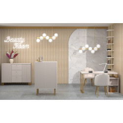 Biurko kosmetyczne Klara 3S kaszmir/złoty PREMIUM