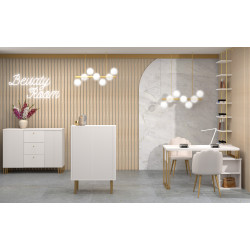 Biurko kosmetyczne Klara 3S biały/złoty PREMIUM