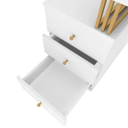 Biurko kosmetyczne Klara 3S biały/złoty PREMIUM