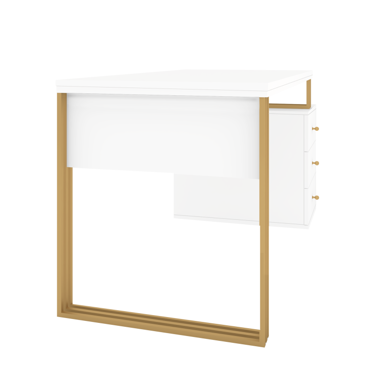 Biurko kosmetyczne Klara 3S biały/złoty PREMIUM