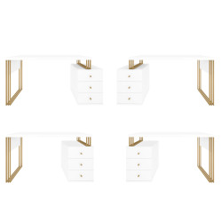 Biurko kosmetyczne Klara 3S biały/złoty PREMIUM