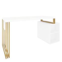 Biurko kosmetyczne Klara 3S biały/złoty PREMIUM