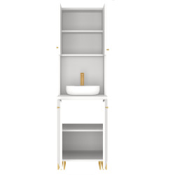 Kuchnia KLARA II 60cm socjalna do gabinetu z umywalką i baterią biały/złoty