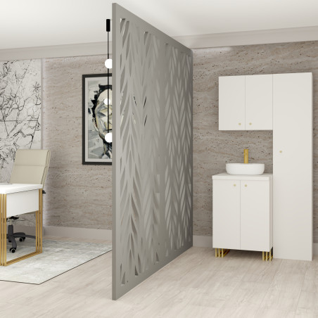 Kuchnia KLARA III 100cm socjalna do gabinetu z umywalką i baterią biały/złoty