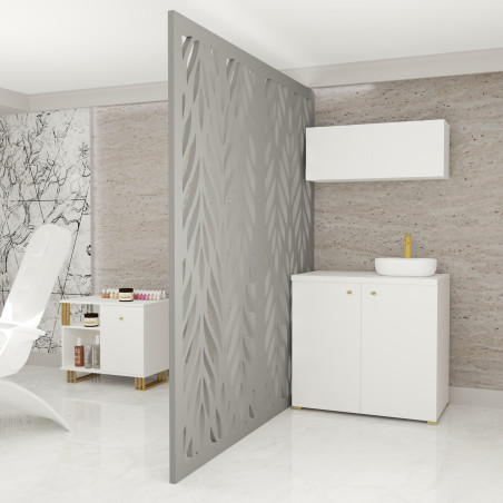 Kuchnia KLARA IV 100cm socjalna do gabinetu z umywalką i baterią biały/złoty