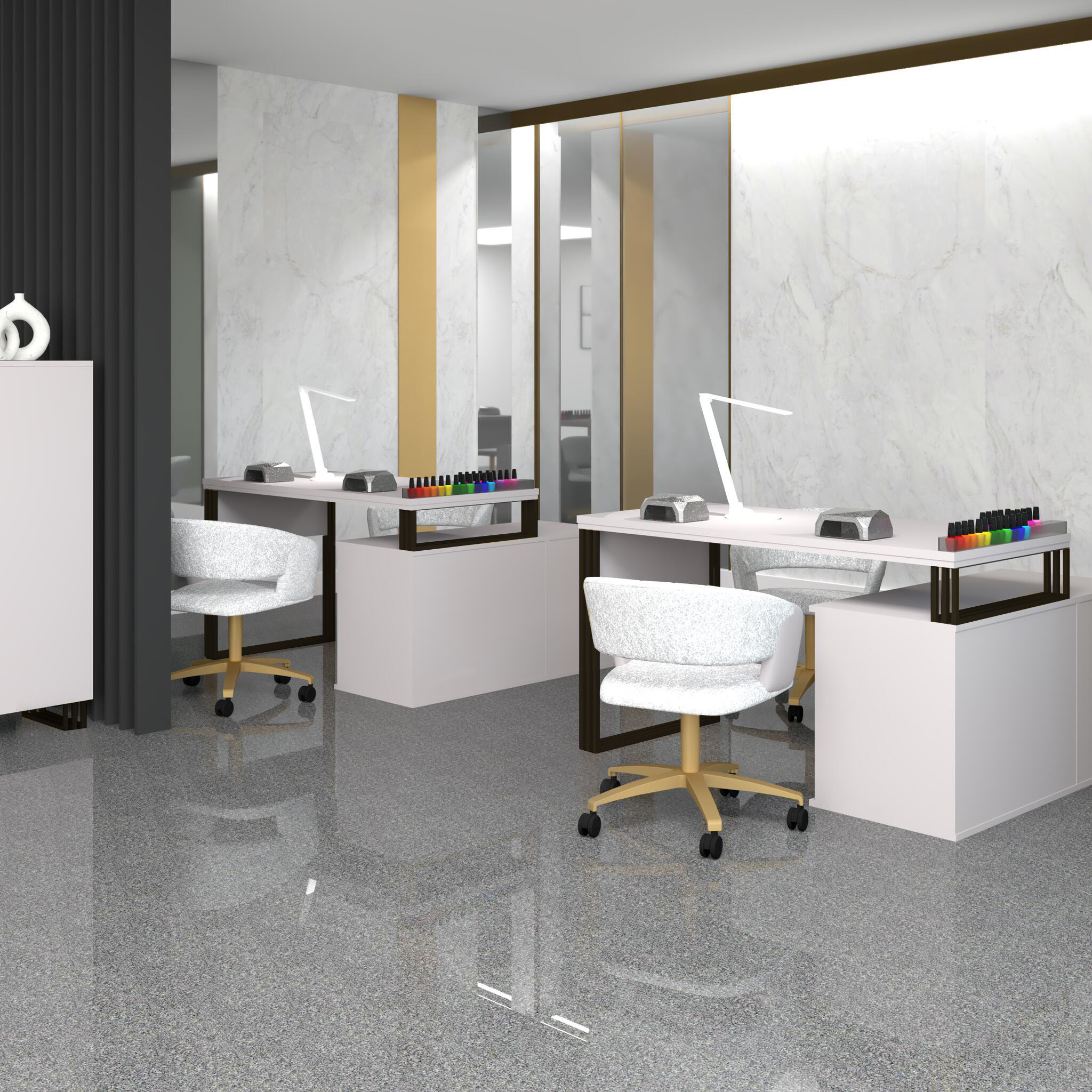 Gabinet kosmetyczny w małym lokalu – układ stanowisk i meble kompaktowe